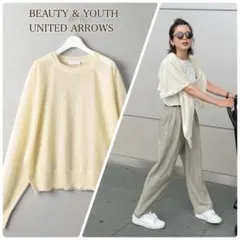 美品 BEAUTY&YOUTH ヴィスコース シアーニット プルオーバー