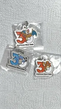 ポケモン30周年メタルチャーム　リザードン ヒトカゲ カメックス