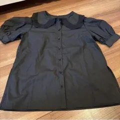 新品☆プリーツ襟 パフスリーブブラウス