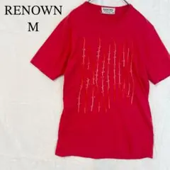 訳あり レナウン RENOWN M 半袖 Tシャツ カットソー レッド 赤 綿のサムネイル