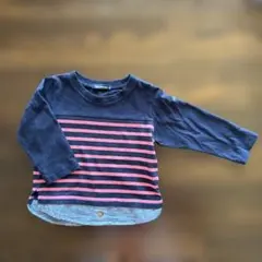 ⭐️moujonjon ネイビー＆ストライプ 長袖Tシャツ 80㎝⭐️