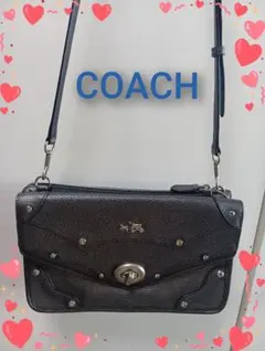 美品♥COACH♥シルバーの変わり革 ショルダーバック