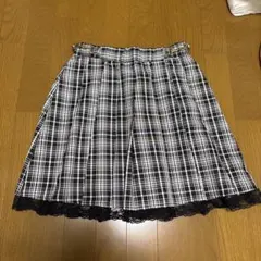量産型　ブラック系チェック柄プリーツミニスカート
