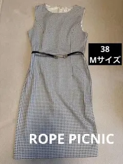 ROPE PICNIC ロペピクニック ノースリーブワンピース ベルト付 Ｍ