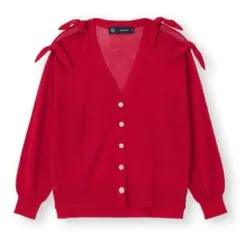 ☆新品☆GU×UNDERCOVER　シアーニットカーディガン (長袖)レッド　L