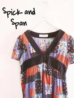 D221091 Spick & Span 総柄 半袖ワンピース