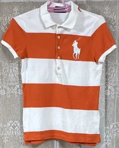 POLO Ralph Lauren 160 半袖ポロシャツ オレンジ×白