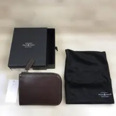 フジタカ 定価3万800円 最高級 ボックスカーフレザー コンパクト財布 仔牛革