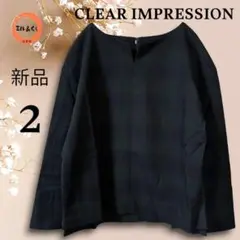 新品◎　クレアインプレッション　レディース　スキッパーブラウス　2(M)