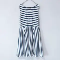 SHINY RIPPLEノースリーブ　カットソー　ワンピース　ボーダー　ブルー系のサムネイル