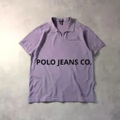 90s POLO JEANS ロゴ刺繍 半袖ポロシャツ L パープルのサムネイル