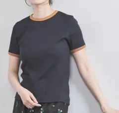 UNITED ARROWS リブバイカラーパイピングTシャツ　ネイビーのサムネイル