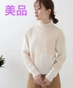 【美品】Ray BEAMS / カラー ブロック ハイネック ニットフリーサイズ