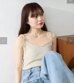 kastane カスタネ カップ付きラメキャミ アイボリー