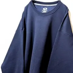 フルーツオブザルーム 無地 スウェットトレーナー ネイビー 紺色 XL 肉厚古着