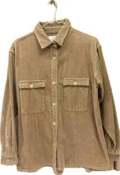 AUG コーデュロイ ベージュ ボタンシャツ