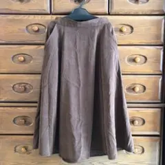 ローズバッド　フェイクスエード フレアロングスカート　ブラウン