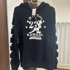 森且行KANGOL ブラック パーカー 星柄袖デザイン