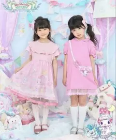 マイメロディ フード付きワンピース ピンク 100cm