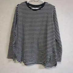 長袖ストライプTシャツ 100%綿　L　UNIQLO　ボーダー