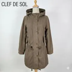 CLEF DE SOL フーデッドフィールドジャケット モッズコート カーキ M