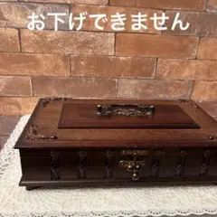 昭和レトロジュエリーボックス　オルゴールネジ回せません。鳴りません