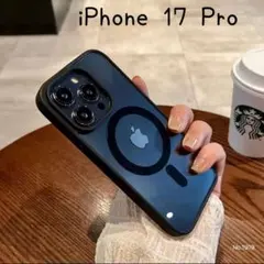 iPhone17Pro ケース ブラック クリア 磁気 ワイヤレス充電 保護