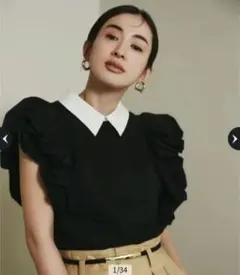 JENNE ラグジュアリー大人リゾートボリュームスカート ブラック M