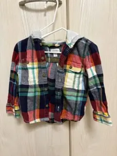 GYMBOREE チェック柄 フード付きシャツ　18-24m