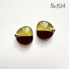 No.1514 ピスタチオグリーン レジンピアス レジンイヤリング ハンドメイド