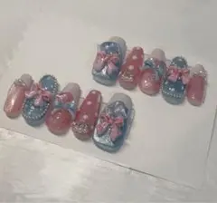 ネイルチップ ミニパル ディズニーネイル ピンクネイル ブルーネイル