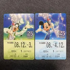 使用済】ディズニーリゾートライン フリーきっぷ 3枚セット10周年