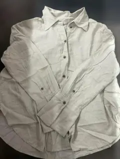 H&M リネン 長袖シャツ ライトグレー