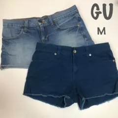 GU デニムショートパンツ M 2点セット
