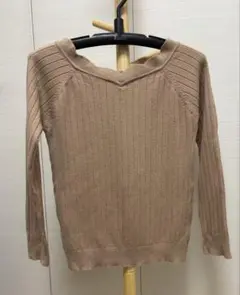 INDEX ベージュ リブ編み 長袖セーター M