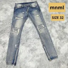 mnml ダメージ加工 ストレートデニム サイズ32