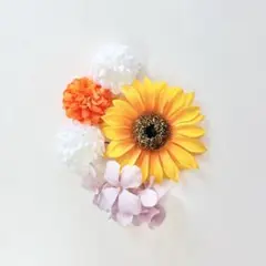 髪飾り　ひまわり　オレンジセット