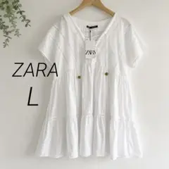 【新品】ZARA ザラ★リネン混合チュニック　L ボヘミアンのサムネイル