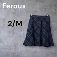 Feroux M タイトスカート マドラスチェック ミニ丈 ブルー Aライン 夏のサムネイル