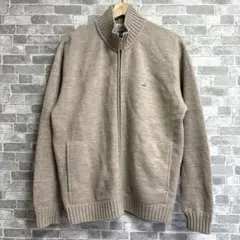 Crocodile クロコダイル ジップアップ ニットカーディガン ウール100