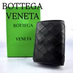 BOTTEGA VENETA イントレチャート タイニー 三つ折り財布 黒のサムネイル
