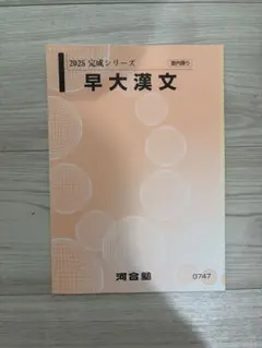 2025 完成シリーズ 早大漢文 河合塾