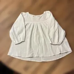 ホワイトバルーンスリーブシャツ チュニック130cm