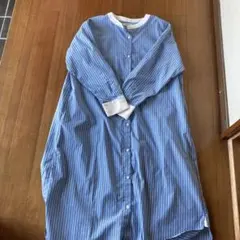 studio CLIP シャツワンピース 青と白のストライプ