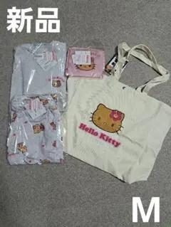 新品☆しまむら　ハッピーバッグ　ハローキティ　日焼けキティ　M　ルームウェア　白のサムネイル