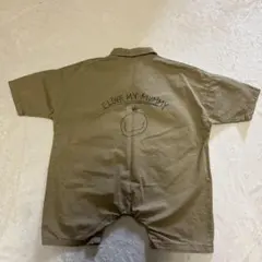 monbebe 半袖ロンパース Sサイズ（70cm相当）ベージュ バックプリントのサムネイル