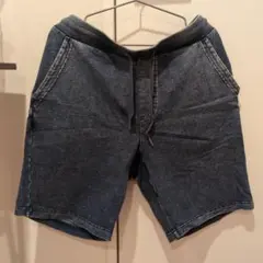 GUダークブルー デニム風 ショートパンツ