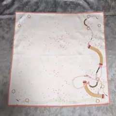 *CELINE* セリーヌ チェーン柄 ハンカチ ピンク 大判 鎖 ラメ