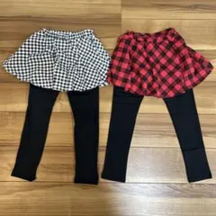 チェック柄スカッツ　2枚セット