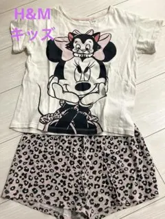H&Mミニーマウス♡Tシャツとヒョウ柄ショートパンツルームウェアセット